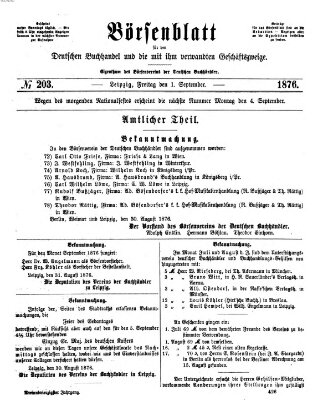 Börsenblatt für den deutschen Buchhandel Freitag 1. September 1876