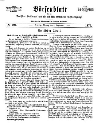 Börsenblatt für den deutschen Buchhandel Montag 4. September 1876