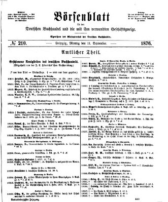 Börsenblatt für den deutschen Buchhandel Montag 11. September 1876