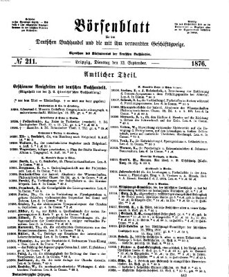 Börsenblatt für den deutschen Buchhandel Dienstag 12. September 1876