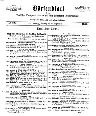 Börsenblatt für den deutschen Buchhandel Montag 25. September 1876