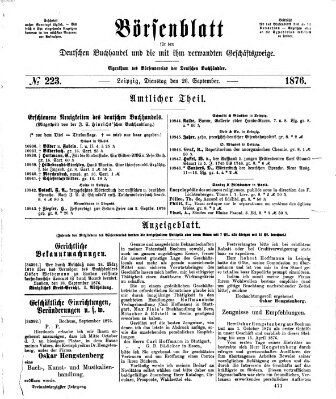 Börsenblatt für den deutschen Buchhandel Dienstag 26. September 1876