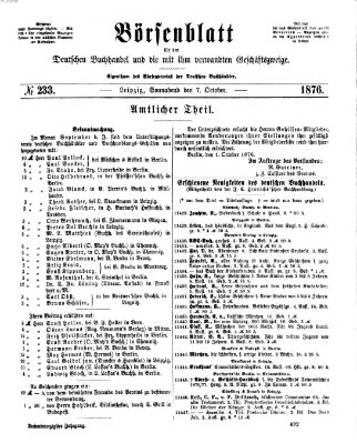 Börsenblatt für den deutschen Buchhandel Samstag 7. Oktober 1876