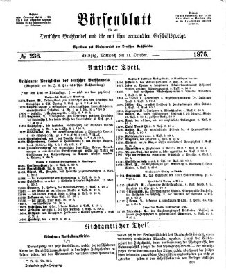 Börsenblatt für den deutschen Buchhandel Mittwoch 11. Oktober 1876