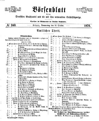 Börsenblatt für den deutschen Buchhandel Donnerstag 19. Oktober 1876