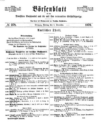 Börsenblatt für den deutschen Buchhandel Freitag 1. Dezember 1876