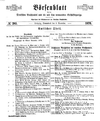 Börsenblatt für den deutschen Buchhandel Samstag 9. Dezember 1876