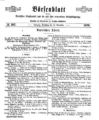 Börsenblatt für den deutschen Buchhandel Dienstag 12. Dezember 1876