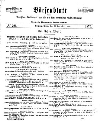 Börsenblatt für den deutschen Buchhandel Freitag 22. Dezember 1876