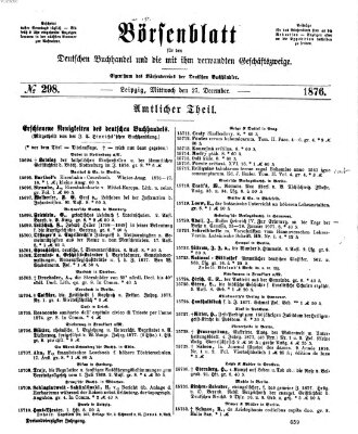 Börsenblatt für den deutschen Buchhandel Mittwoch 27. Dezember 1876