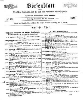 Börsenblatt für den deutschen Buchhandel Samstag 30. Dezember 1876