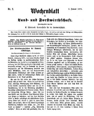 Wochenblatt für Land- und Forstwirthschaft Samstag 8. Januar 1876