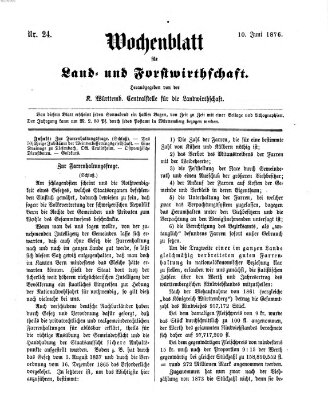 Wochenblatt für Land- und Forstwirthschaft Samstag 10. Juni 1876