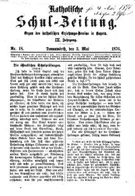 Katholische Schulzeitung (Bayerische Schulzeitung) Mittwoch 3. Mai 1876