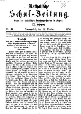 Katholische Schulzeitung (Bayerische Schulzeitung) Mittwoch 11. Oktober 1876