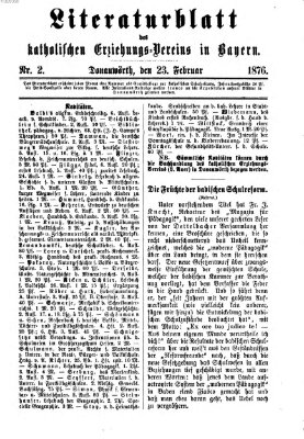 Katholische Schulzeitung (Bayerische Schulzeitung) Mittwoch 23. Februar 1876