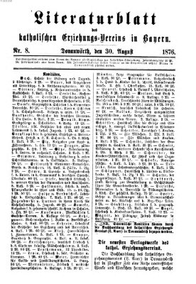 Katholische Schulzeitung (Bayerische Schulzeitung) Mittwoch 30. August 1876