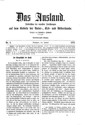 Das Ausland Montag 24. Januar 1876