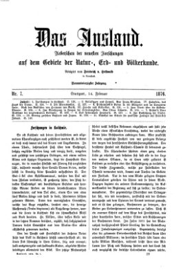 Das Ausland Montag 14. Februar 1876