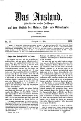 Das Ausland Montag 27. März 1876