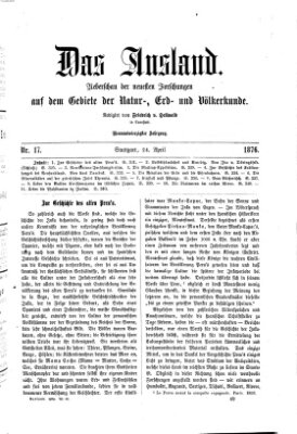 Das Ausland Montag 24. April 1876