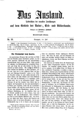 Das Ausland Montag 10. Juli 1876