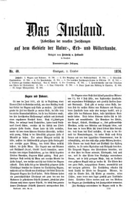 Das Ausland Montag 2. Oktober 1876