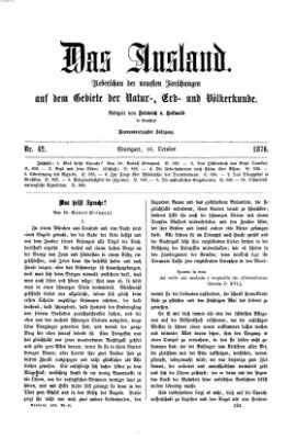 Das Ausland Montag 16. Oktober 1876