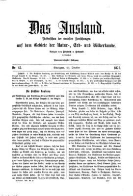 Das Ausland Montag 23. Oktober 1876