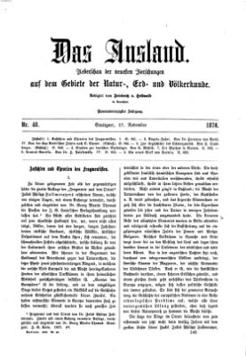 Das Ausland Montag 27. November 1876