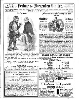 Fliegende Blätter Sonntag 1. Oktober 1876