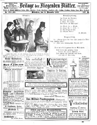 Fliegende Blätter Sonntag 12. November 1876