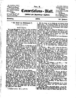 Regensburger Conversations-Blatt (Regensburger Tagblatt) Sonntag 16. Januar 1876