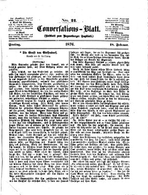 Regensburger Conversations-Blatt (Regensburger Tagblatt) Freitag 18. Februar 1876