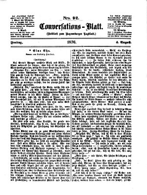 Regensburger Conversations-Blatt (Regensburger Tagblatt) Freitag 4. August 1876