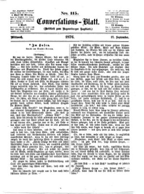 Regensburger Conversations-Blatt (Regensburger Tagblatt) Mittwoch 27. September 1876