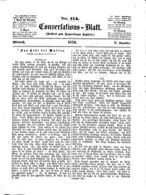 Regensburger Conversations-Blatt (Regensburger Tagblatt) Mittwoch 27. Dezember 1876