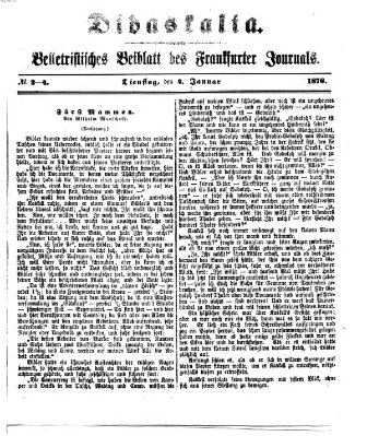 Didaskalia Dienstag 4. Januar 1876