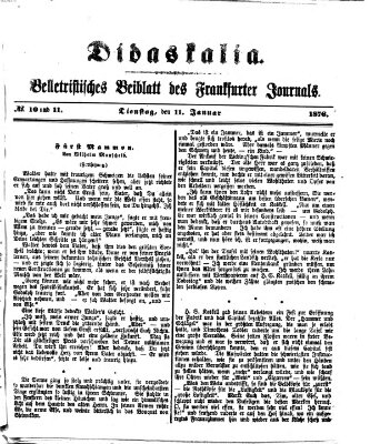 Didaskalia Dienstag 11. Januar 1876