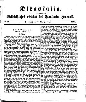 Didaskalia Donnerstag 13. Januar 1876