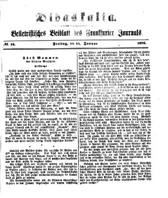 Didaskalia Freitag 14. Januar 1876