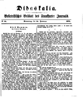 Didaskalia Sonntag 16. Januar 1876