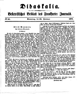 Didaskalia Sonntag 23. Januar 1876