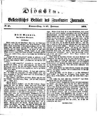 Didaskalia Donnerstag 27. Januar 1876