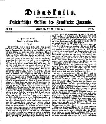 Didaskalia Freitag 11. Februar 1876