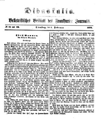 Didaskalia Dienstag 1. Februar 1876