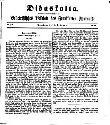 Didaskalia Samstag 19. Februar 1876