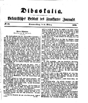 Didaskalia Donnerstag 2. März 1876