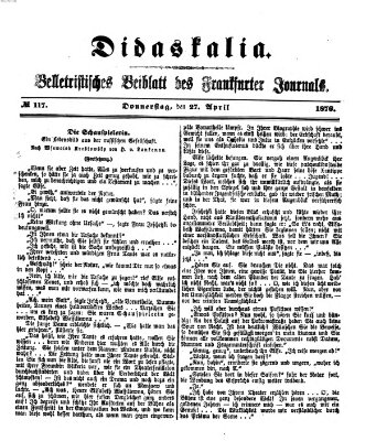 Didaskalia Donnerstag 27. April 1876