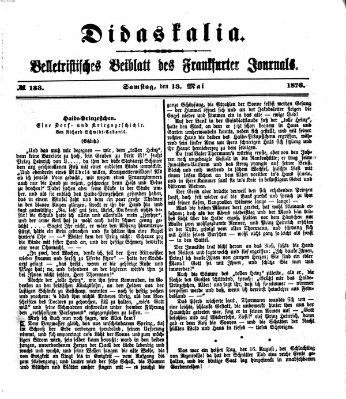 Didaskalia Samstag 13. Mai 1876